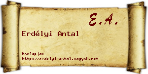 Erdélyi Antal névjegykártya